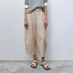 Cordera - Melange Linen Curved Pants
